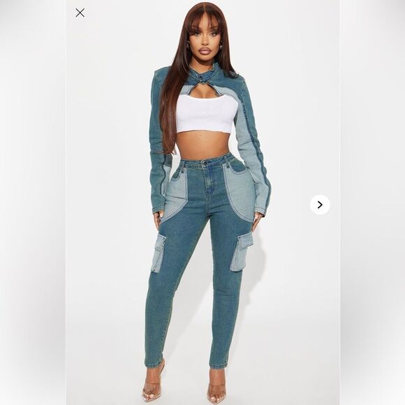 Fashionnova | Taking Your Time Stretch Cargo Skinny Jeans - Picture 1 of 3